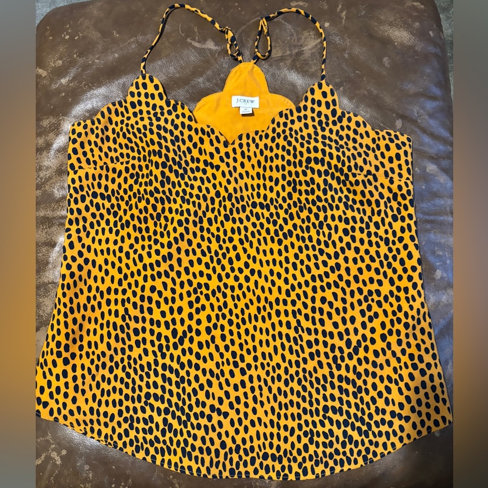 J. Crew spotted racer back blouse
